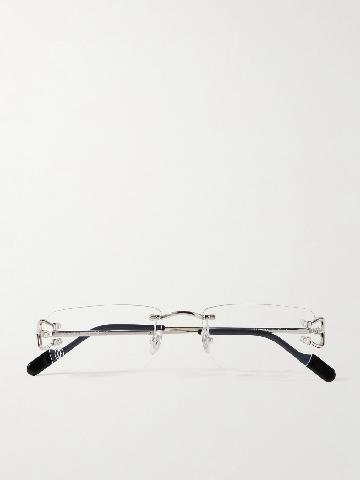 Cartier Eyewear Rimless Rectangular-Frame Silver-Tone Optical Glasses - Men
