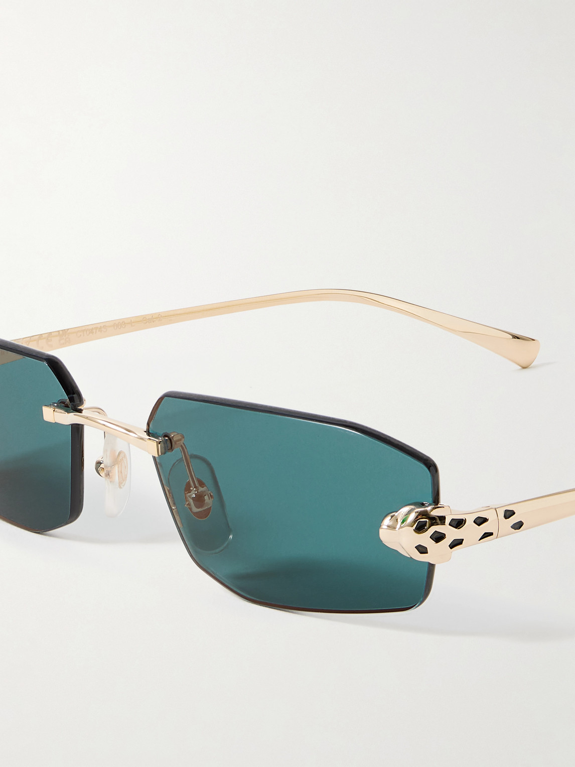 Cartier Panthère De  Rimless Rectangle-frame Gold-tone Sunglasses