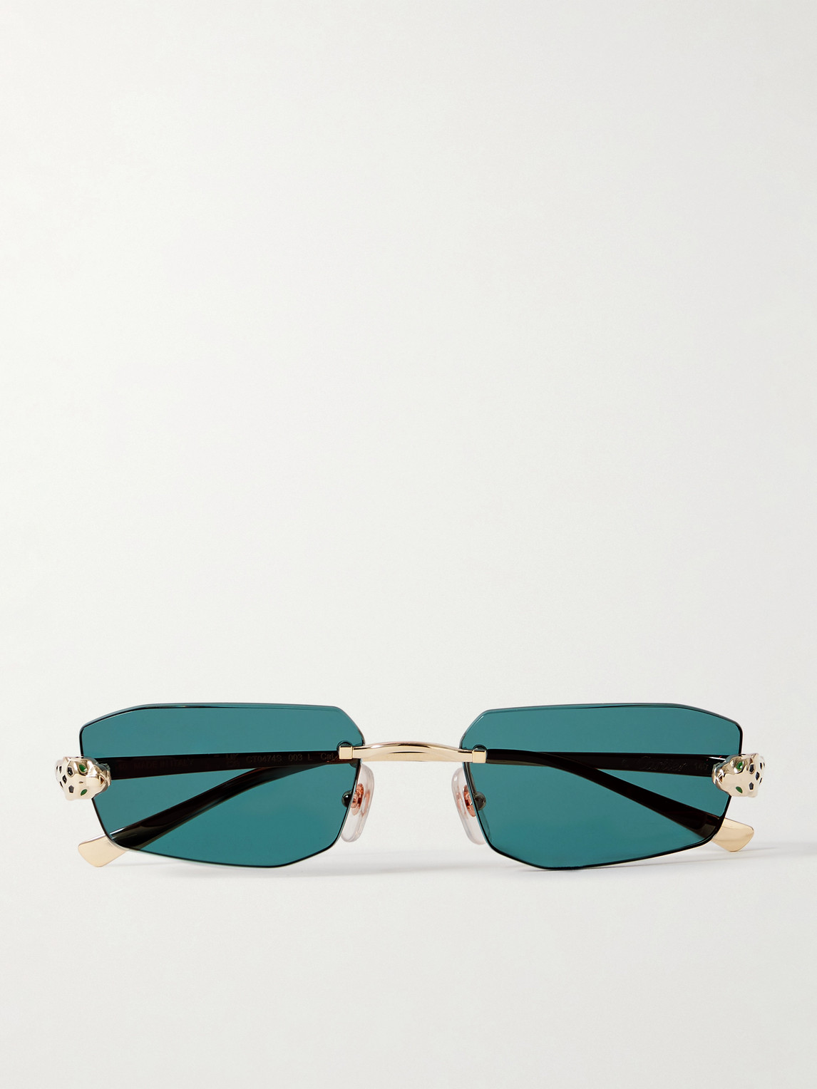 Cartier Eyewear Panthère de Cartier Rimless Rectangle-Frame Gold-Tone Sunglasses - Men