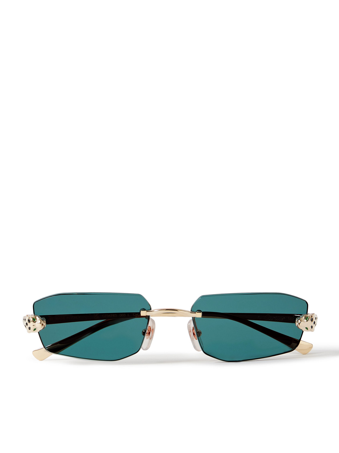 Cartier Panthère De  Rimless Rectangle-frame Gold-tone Sunglasses