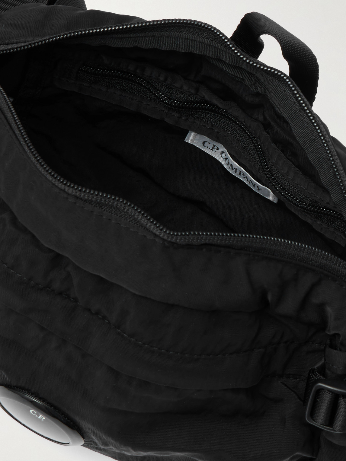 C.p. Company Logo-appliquéd Shell Belt Bag In Black