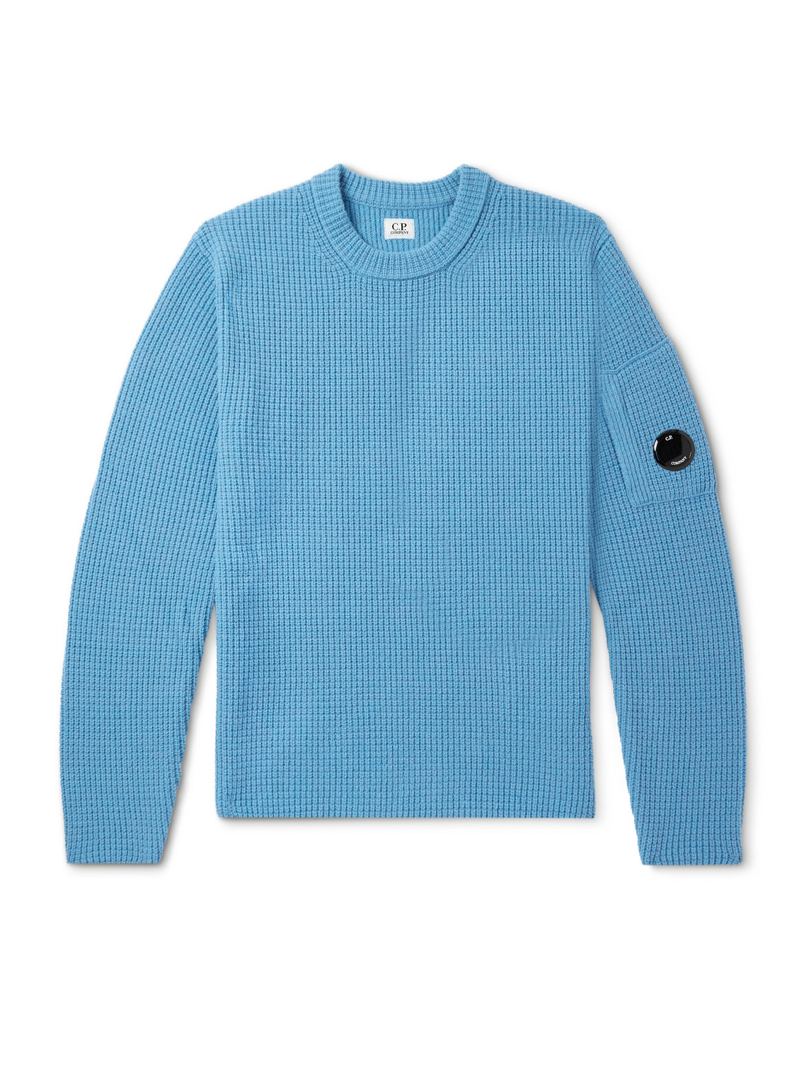 C.p. Company Ribbed-knit Wool-blend Sweater In Blue