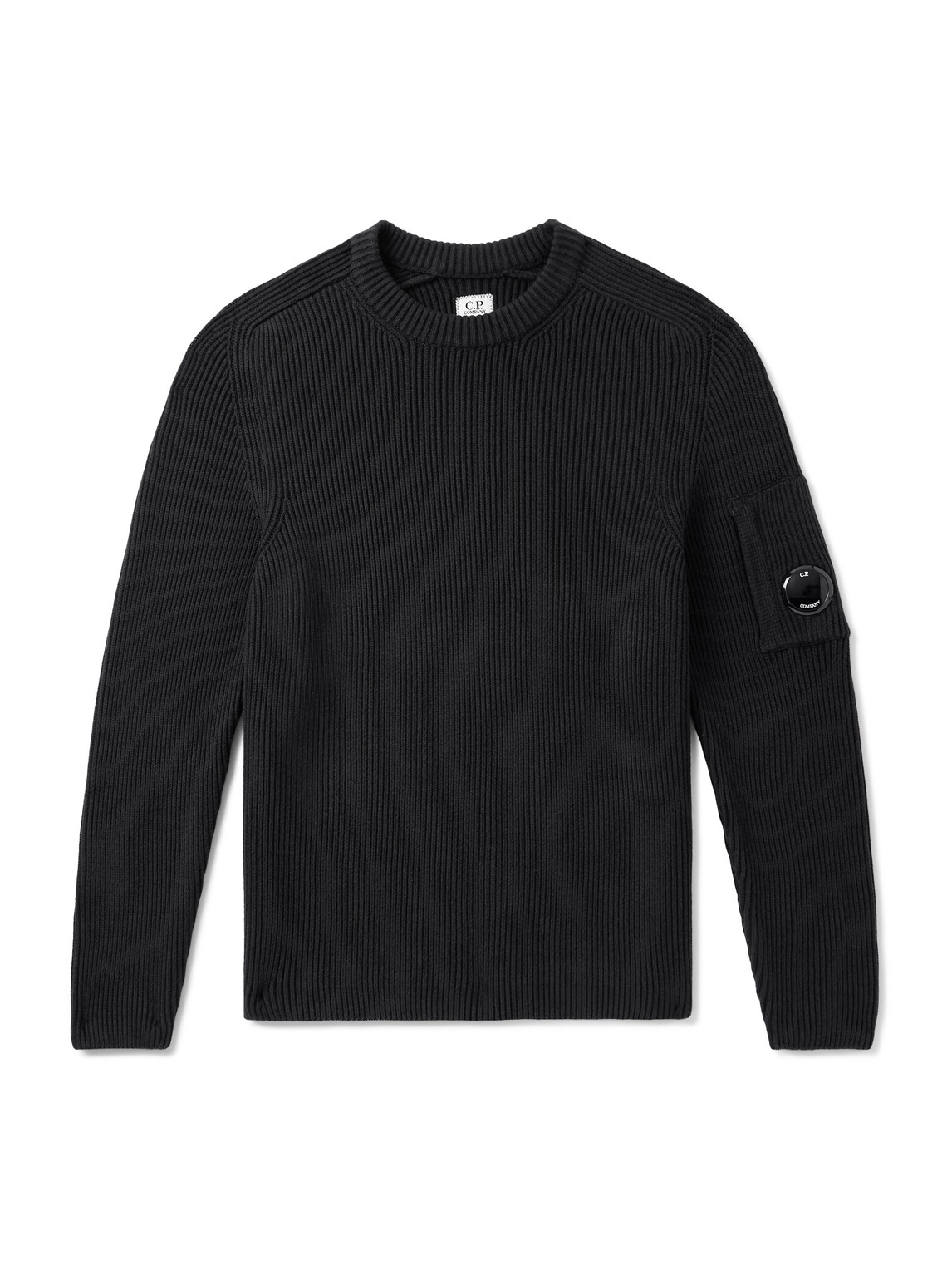 Logo-Appliquéd Ribbed Cotton-Blend Sweater