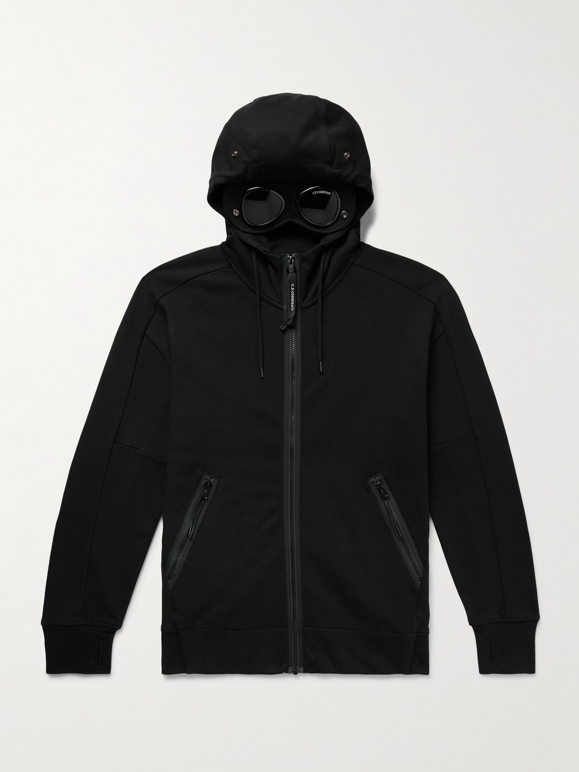C.P. Company Goggle Logo-Appliquéd Cotton-Jersey Zip-Up Hoodie - Men
