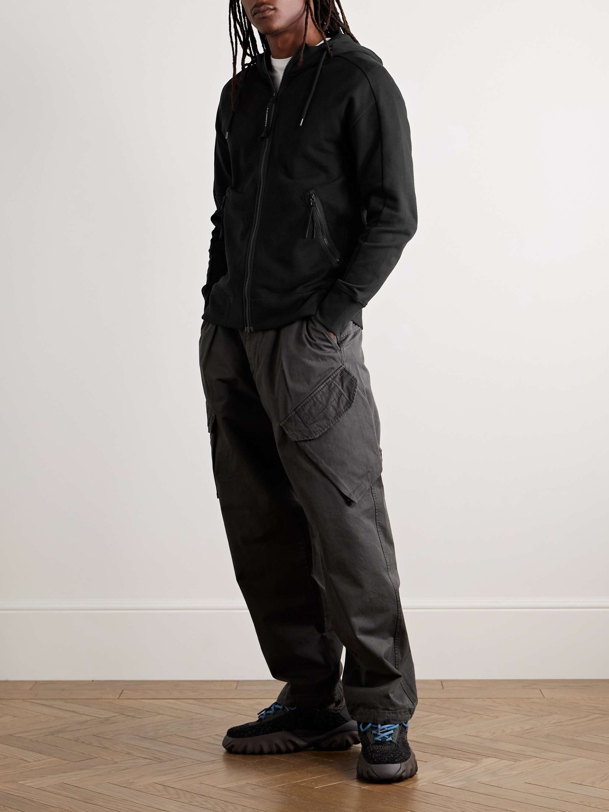 【新品】C.P. COMPANY military goggle pants C.P. COMPANY Goggle Logo-Appliquéd Cotton-Jersey Zip-Up