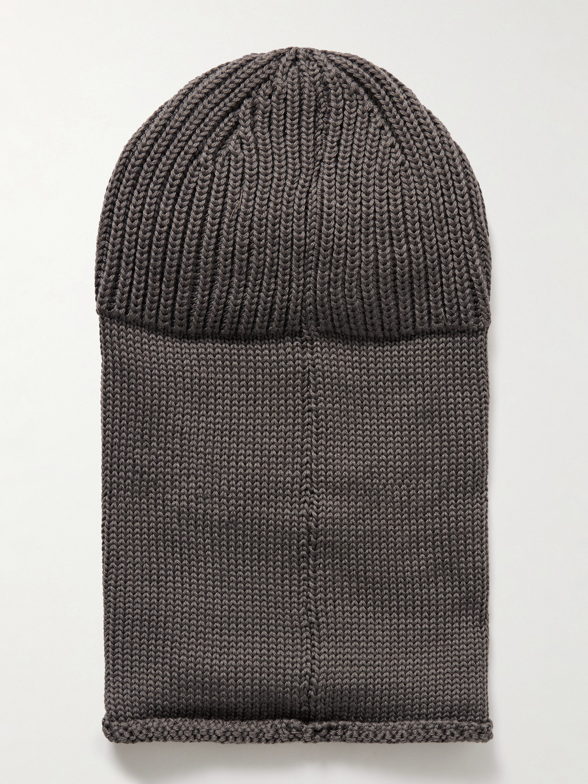 C.p. Company Goggle-embellished Shell-trimmed Ribbed Wool Balaclava In Green