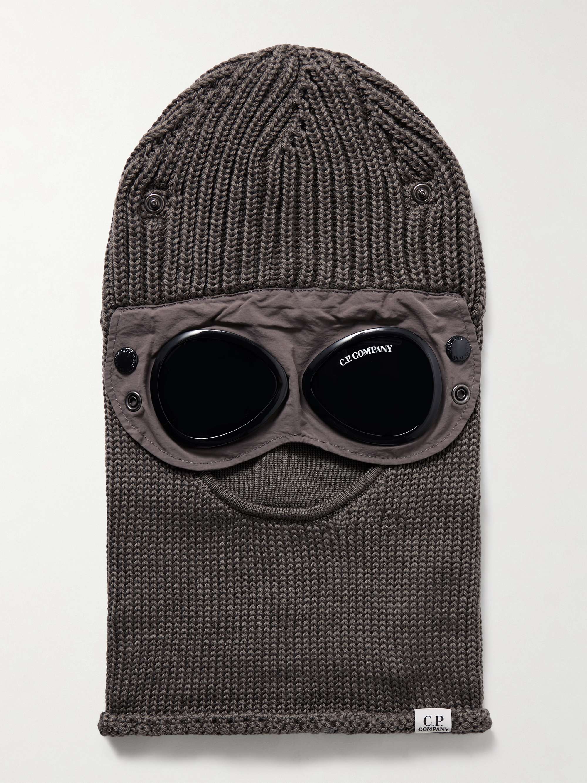 【名作】C.P. COMPANY Baraclava knit C.P. COMPANY Goggle-Embellished Shell-Trimmed Ribbed Wool
