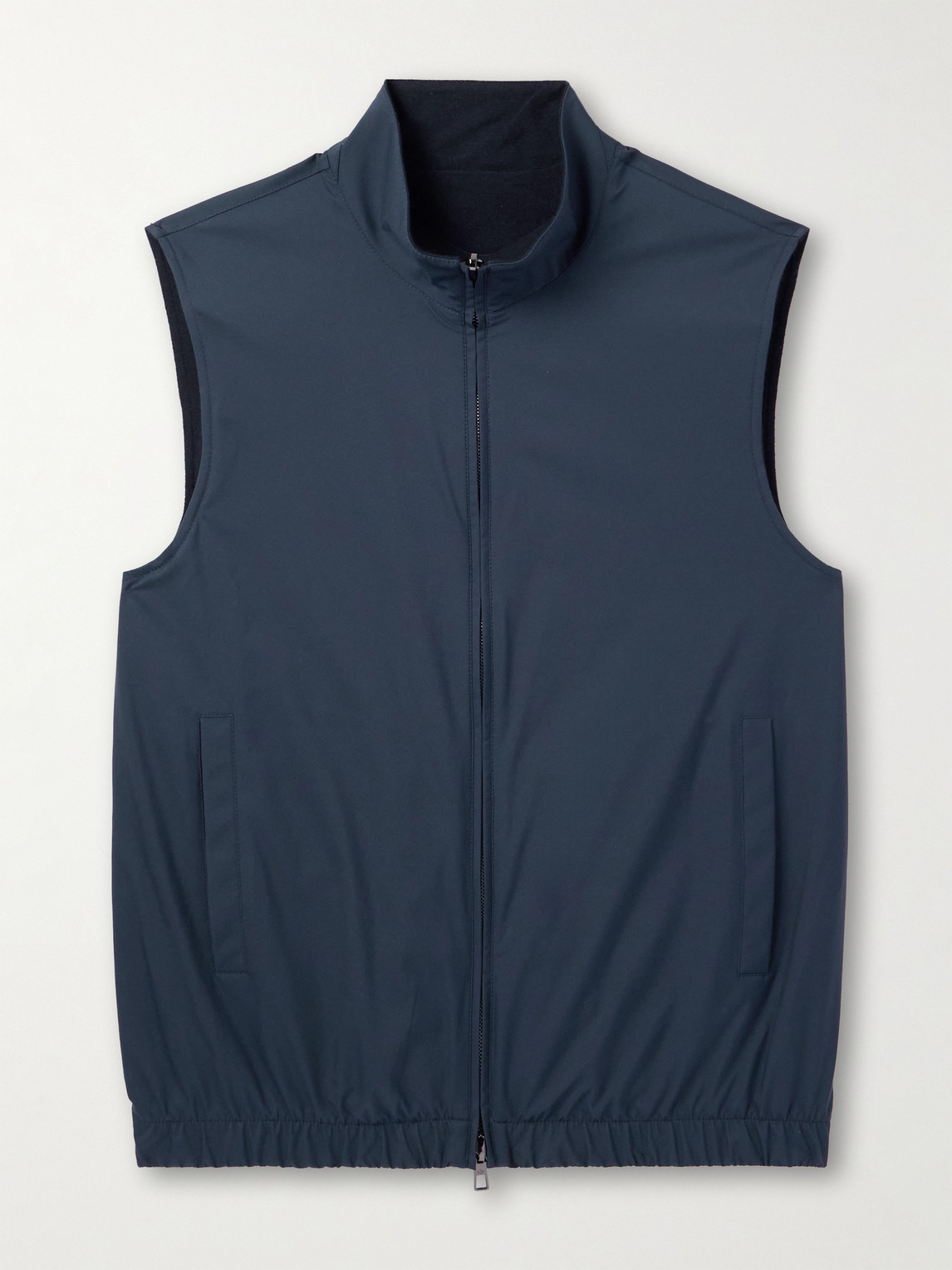 Loro Piana Slim-fit Reversible Storm System® Windwish™ Twill And Wool Gilet In Blue