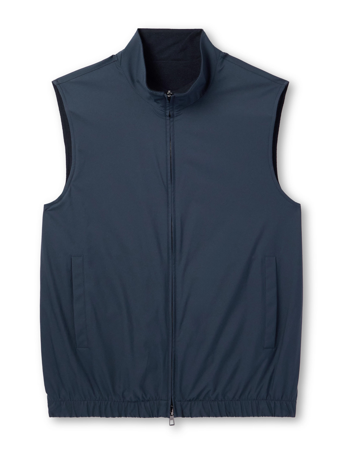 Loro Piana Reversible Storm System Shell And Super Wish Virgin Wool Gilet In Blue