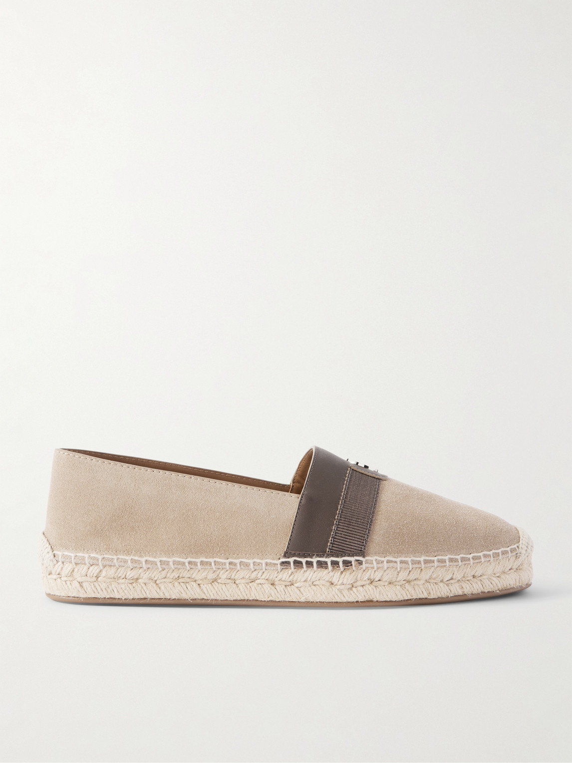 Christian Louboutin Alfarica Logo-Embellished Leather and Grosgrain-Trimmed Suede Espadrilles - Men