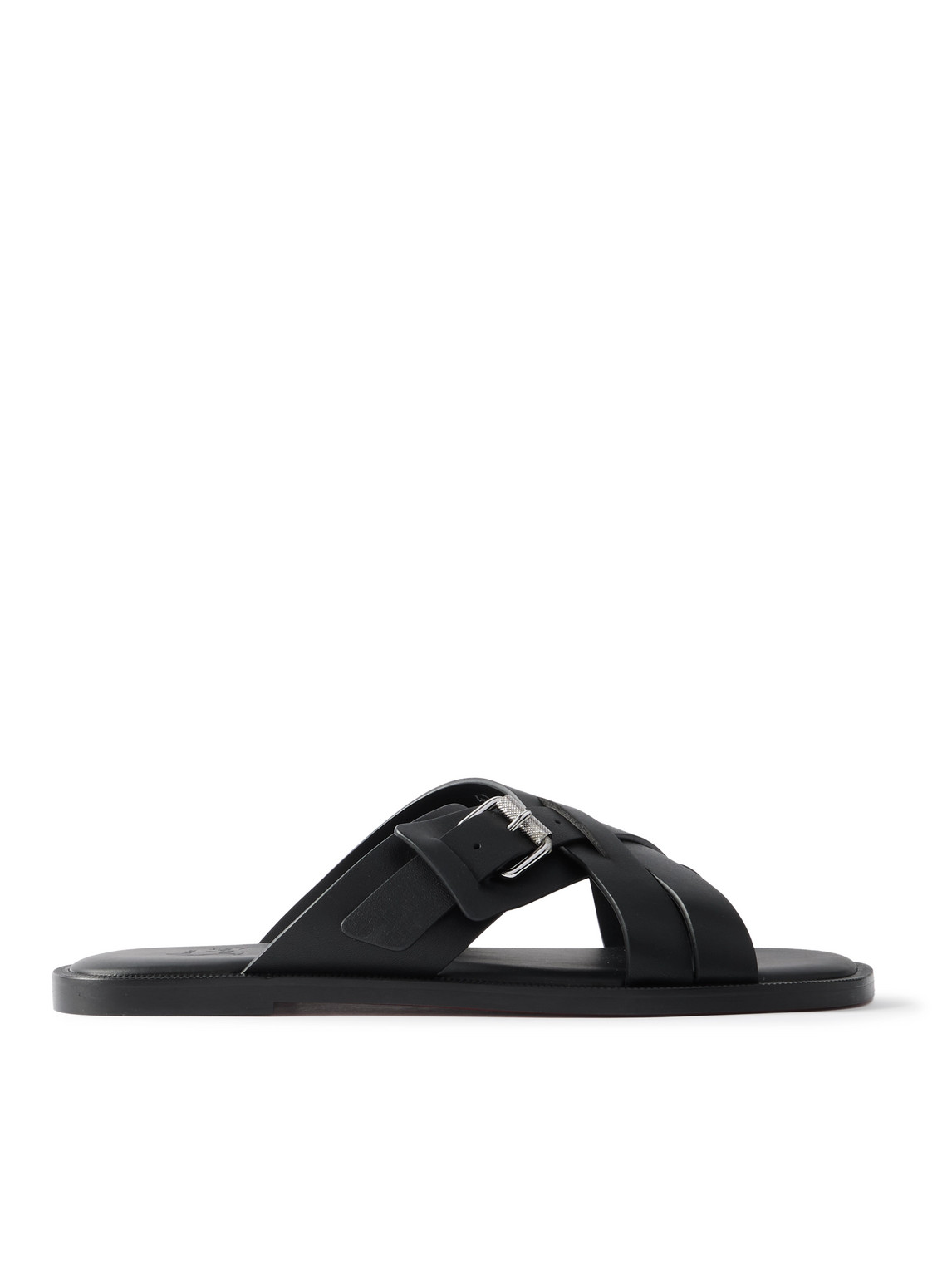 Christian Louboutin Emircross Leather Sandals In Black