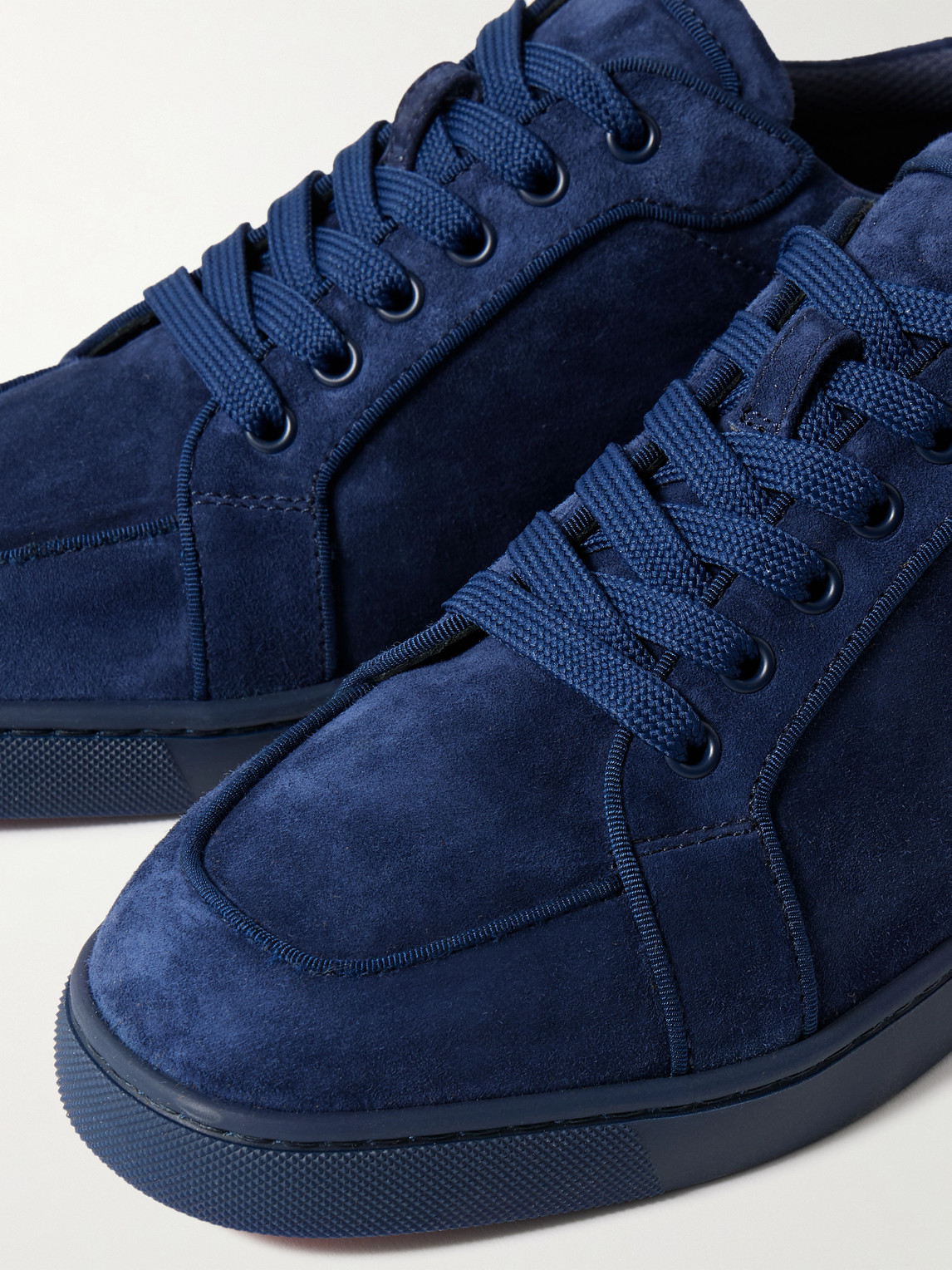 Christian Louboutin Rantulow Orlato Grosgrain-trimmed Suede Sneakers