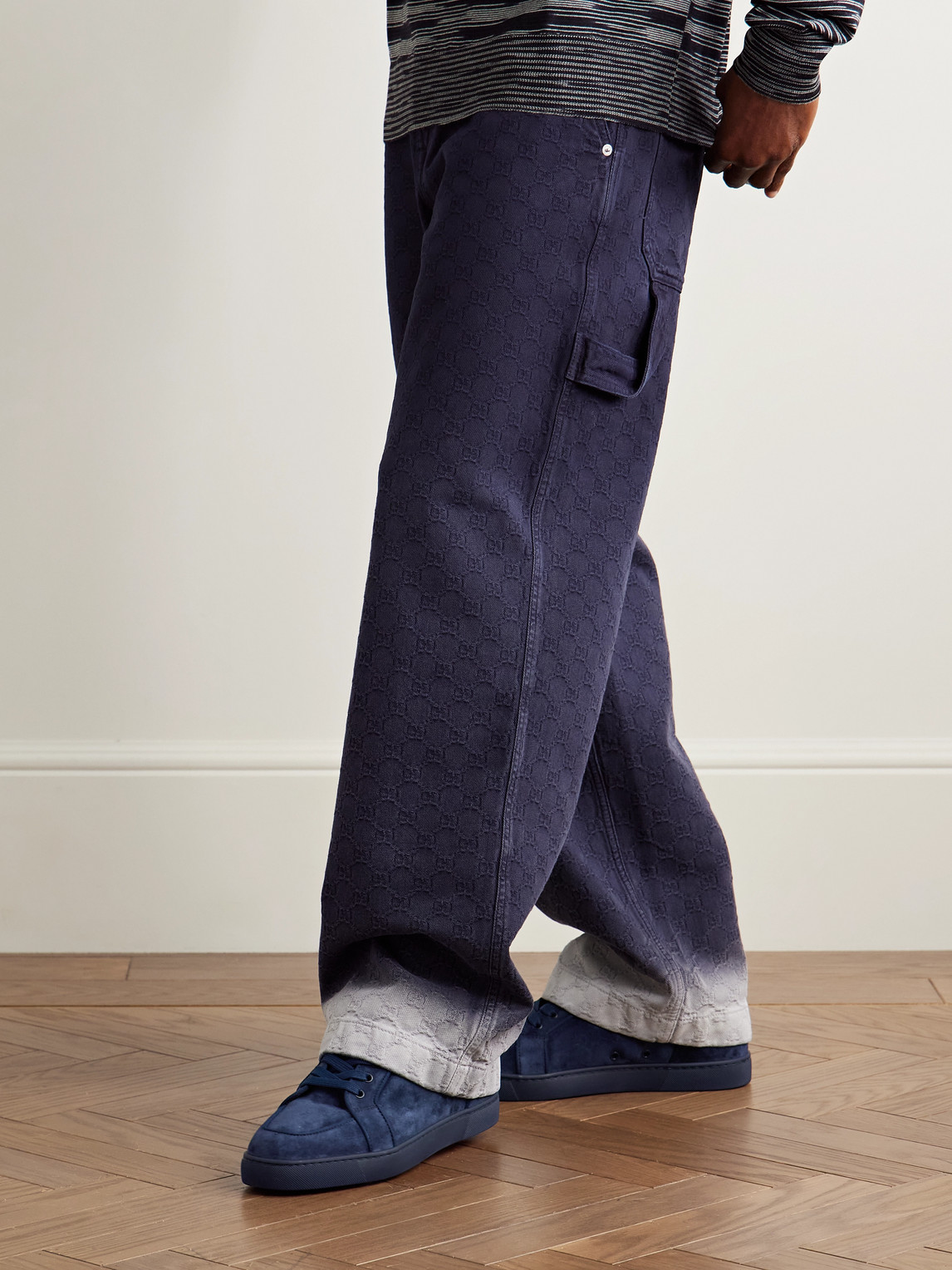 Christian Louboutin Rantulow Orlato Grosgrain-trimmed Suede Sneakers