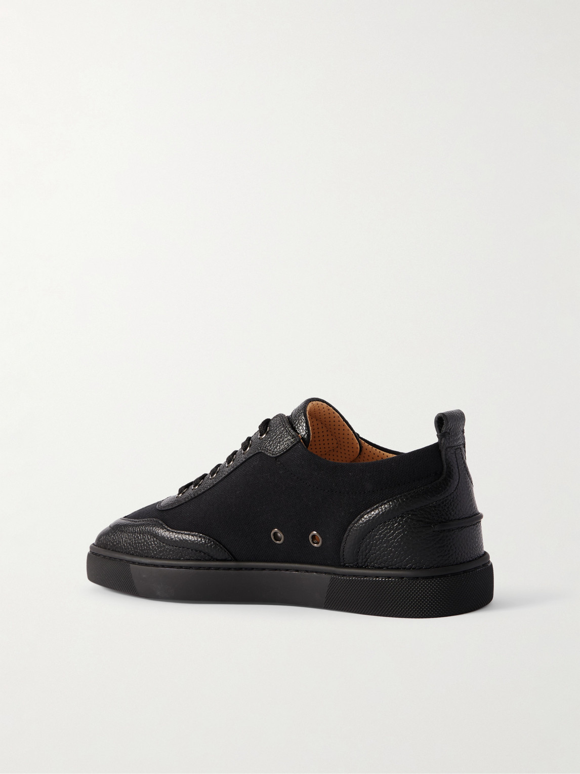 Christian Louboutin Retero Full-grain Leather-trimmed Canvas Sneakers