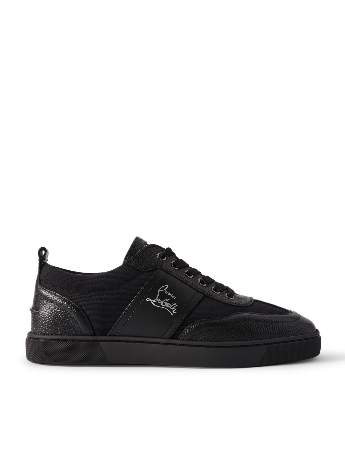 Christian Louboutin Retero Full-grain Leather-trimmed Canvas Sneakers