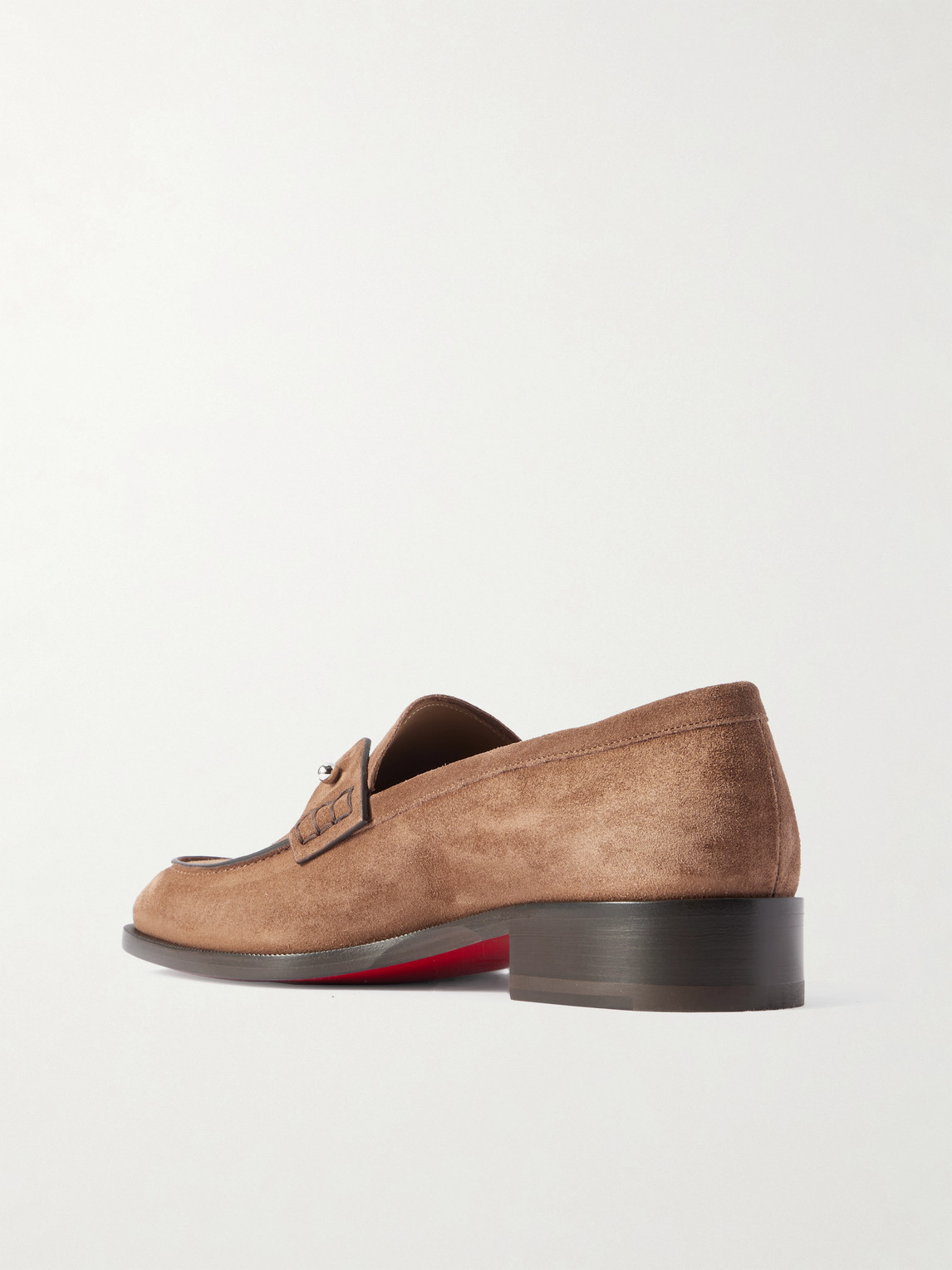 Christian Louboutin Chambelimoc Embellished Suede Loafers
