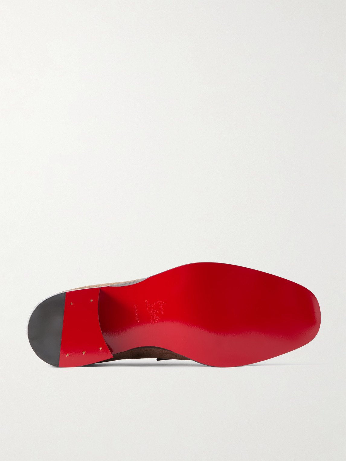 Christian Louboutin Chambelimoc Embellished Suede Loafers