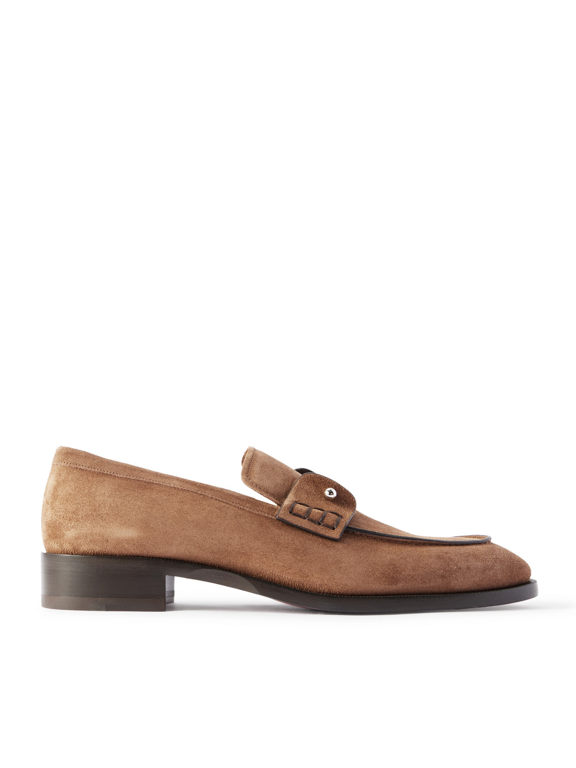Christian Louboutin Chambelimoc Embellished Suede Loafers