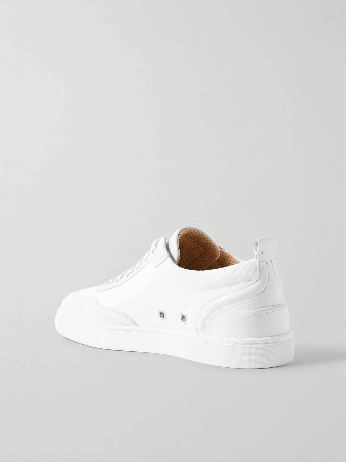 Christian Louboutin Retero Full-grain Leather-trimmed Canvas Sneakers