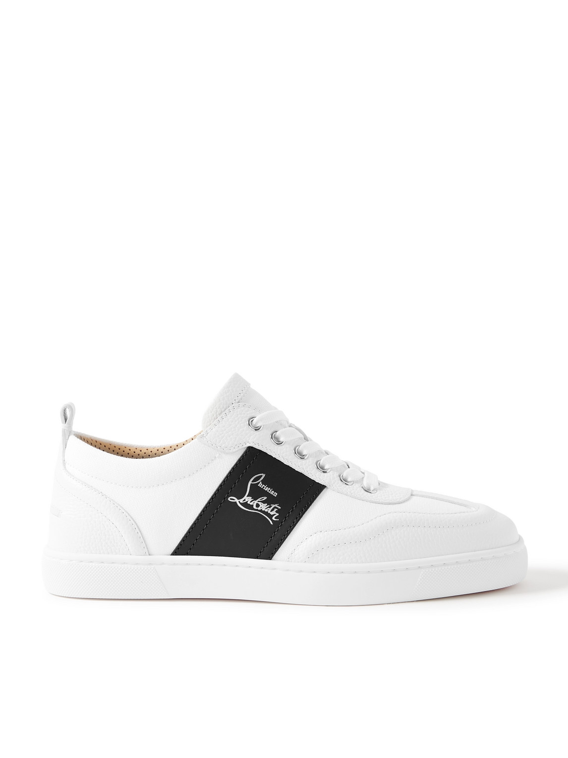 Christian Louboutin Retero Full-grain Leather-trimmed Canvas Sneakers