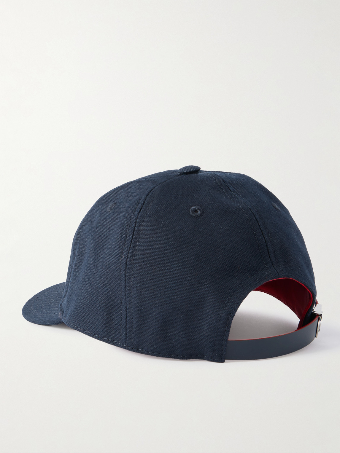 Christian Louboutin Mooncrest Ivy Logo-embroidered Leather-trimmed Cotton-canvas Cap
