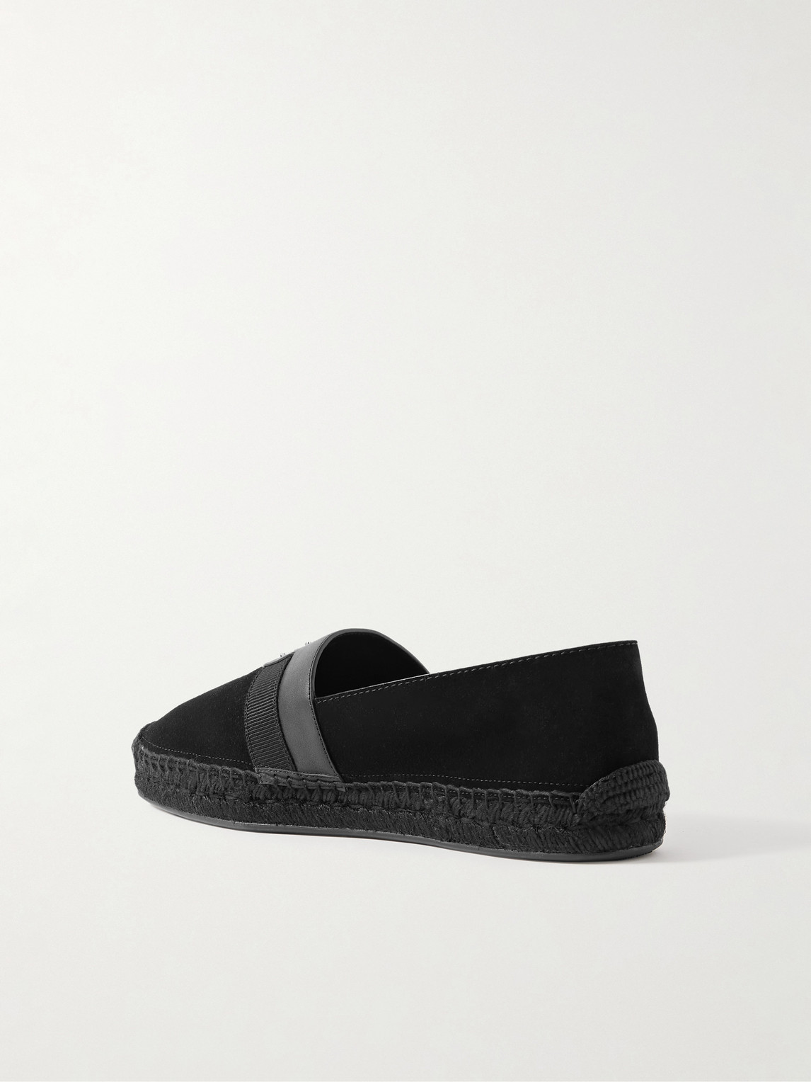 Christian Louboutin Alfarica Logo-embellished Leather And Grosgrain-trimmed Suede Espadrilles