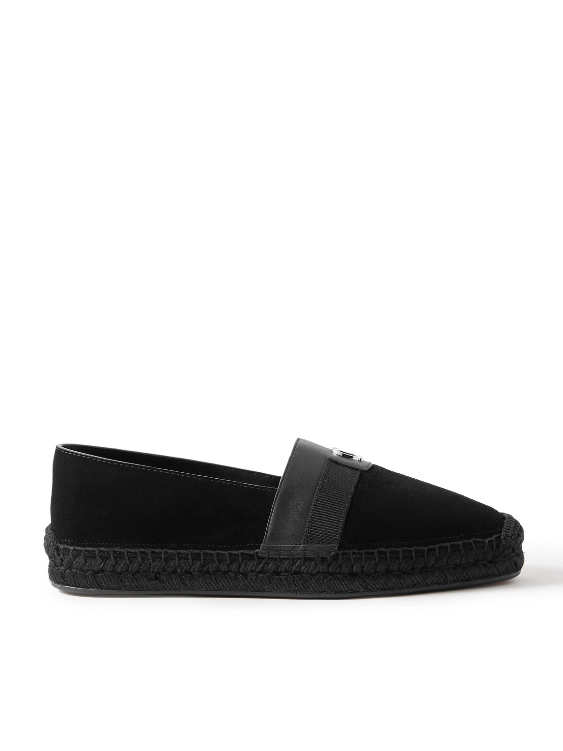 Christian Louboutin Alfarica Logo-embellished Leather And Grosgrain-trimmed Suede Espadrilles