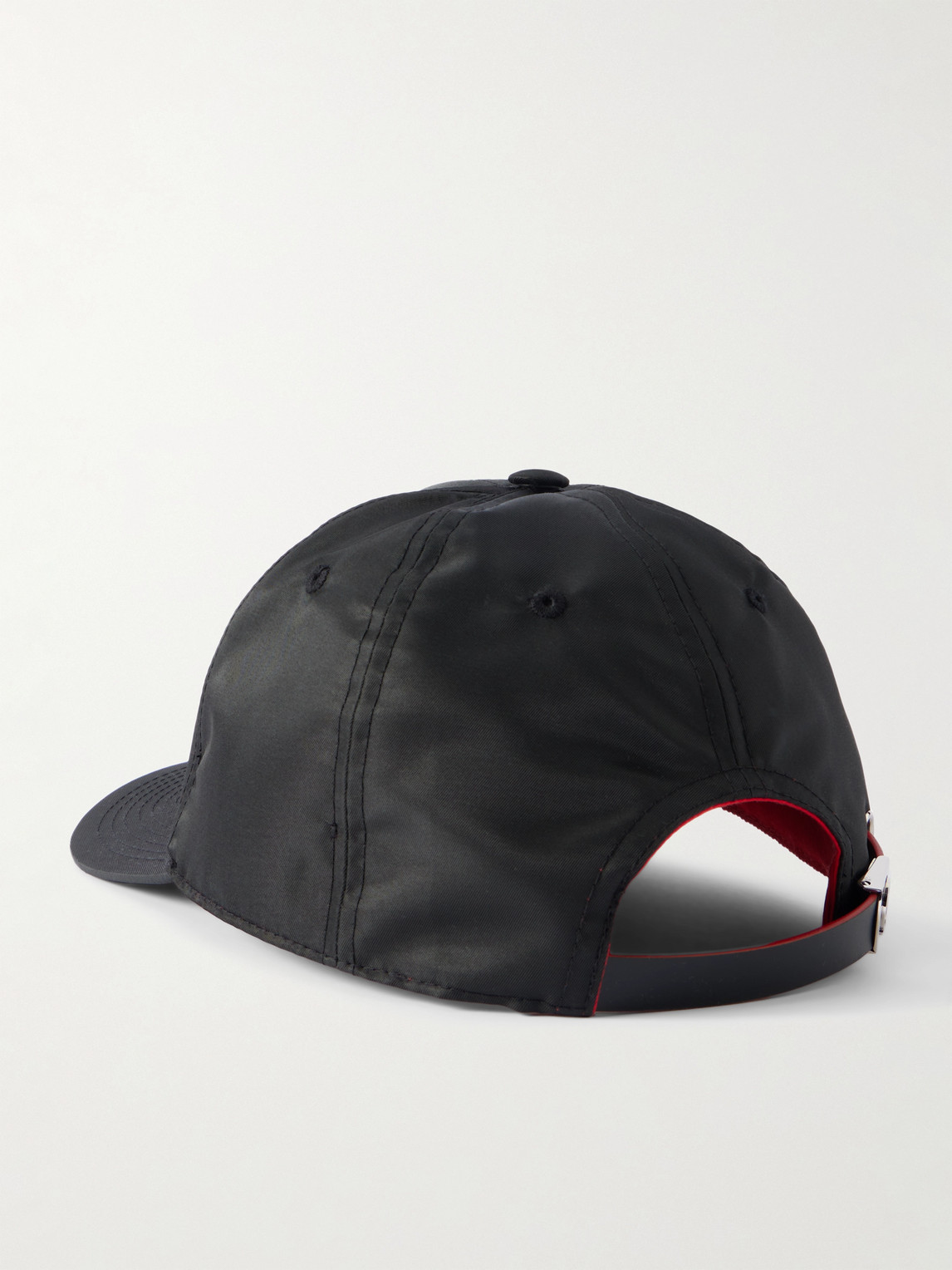 Christian Louboutin Mooncrest Ac Logo-embroidered Leather-trimmed Nylon-twill Baseball Cap
