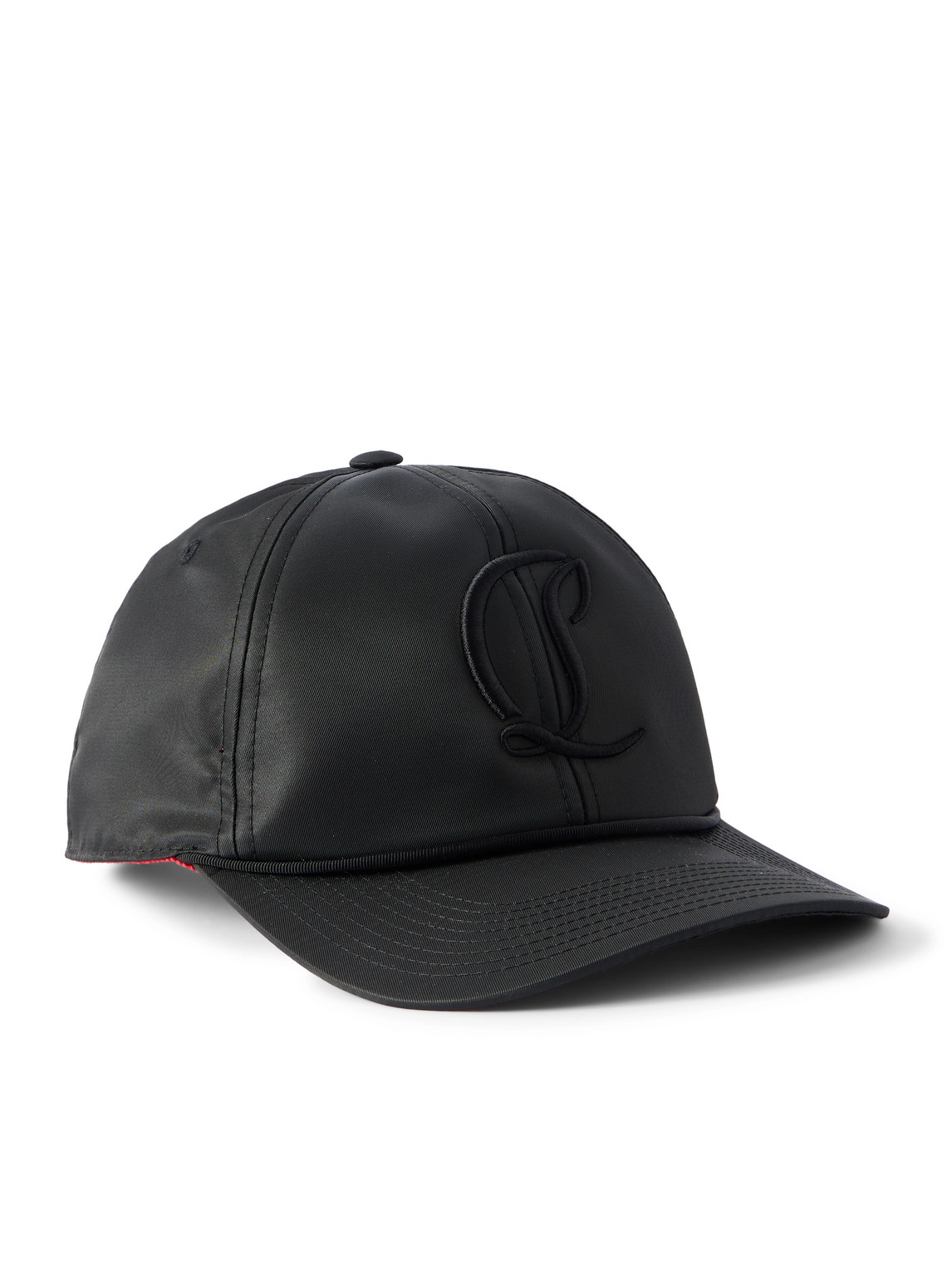 Christian Louboutin Mooncrest Ac Logo-embroidered Leather-trimmed Nylon-twill Baseball Cap