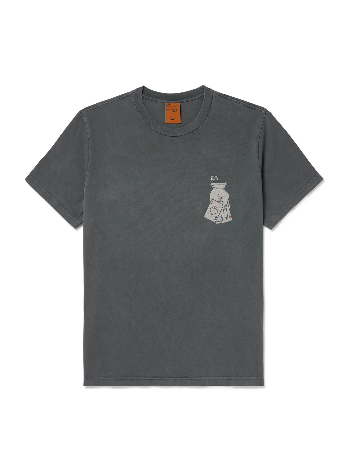 Nudie Jeans Roy Nope Printed Stone-washed Organic Cotton-jersey T-shirt