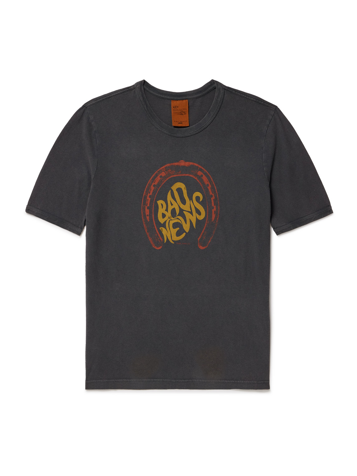 Nudie Jeans Ricky Bad News Printed Cotton-jersey T-shirt