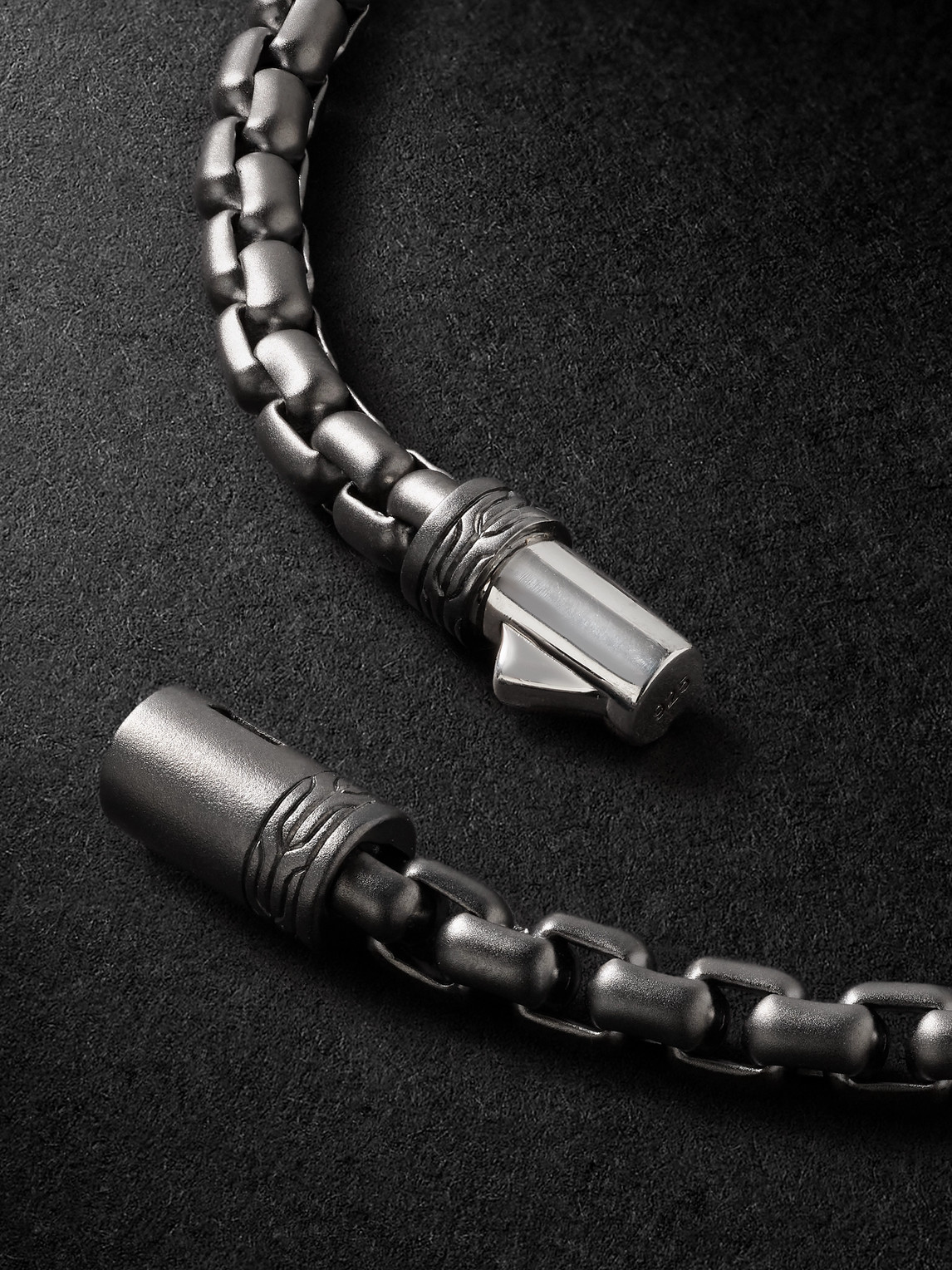 John Hardy Rhodium-plated Box Chain Bracelet In Silver