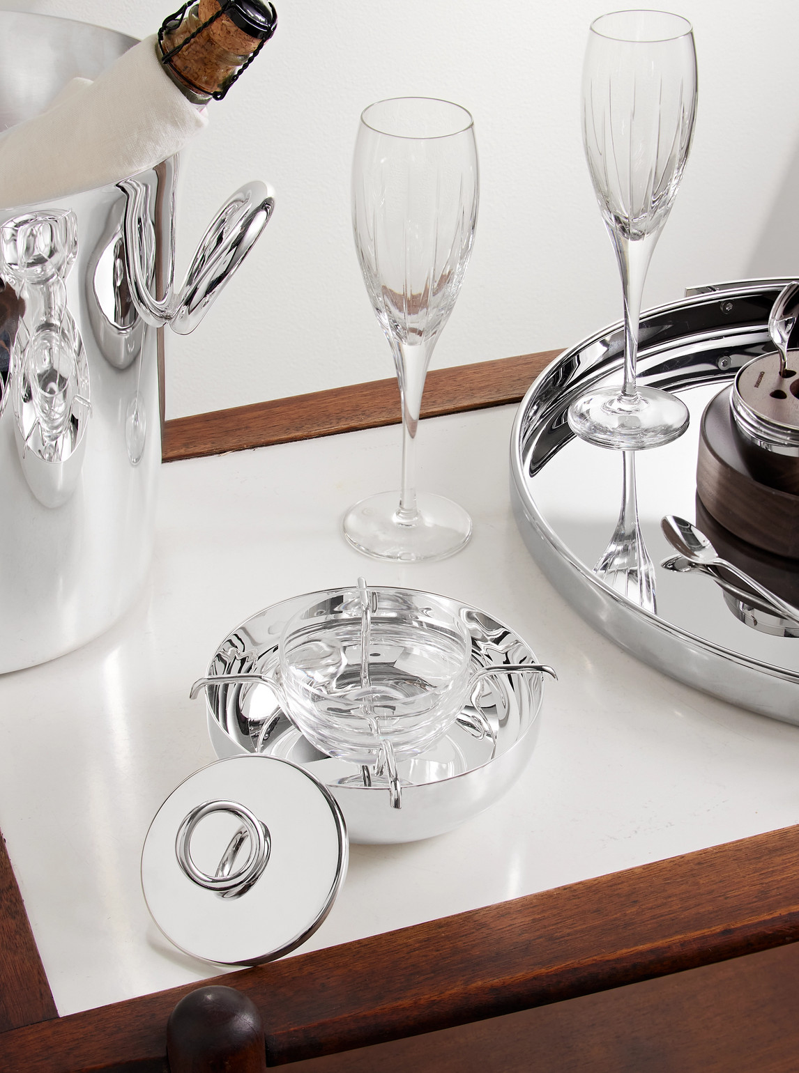 Vertigo Small Silver-Plated Caviar Serving Set — 2