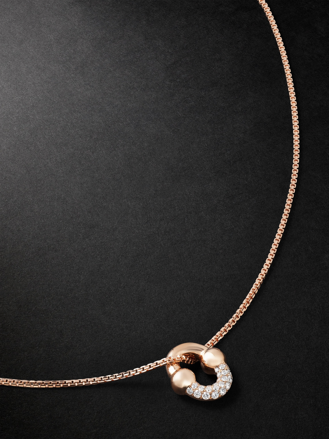 Greg Yuna – Umlaut 18-Karat Rose Gold Diamond Chain Necklace
