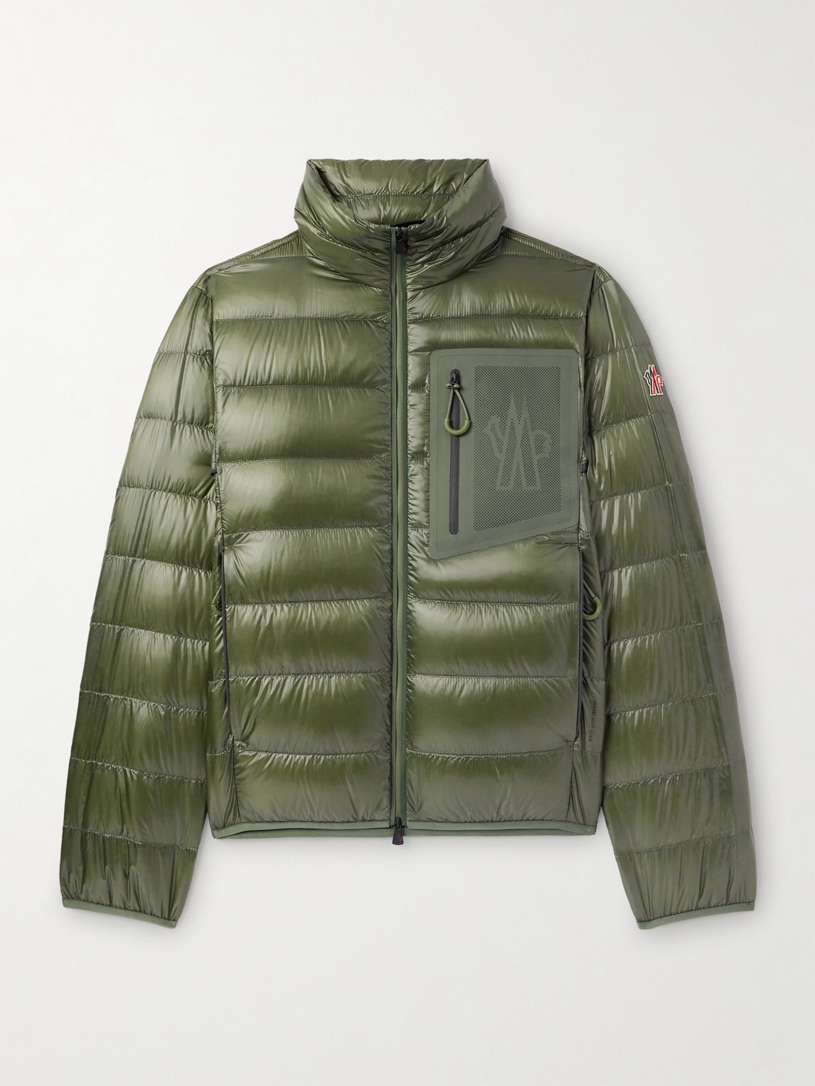 Logo-Appliquéd Quilted Padded Mesh-Trimmed Ripstop Down Jacket