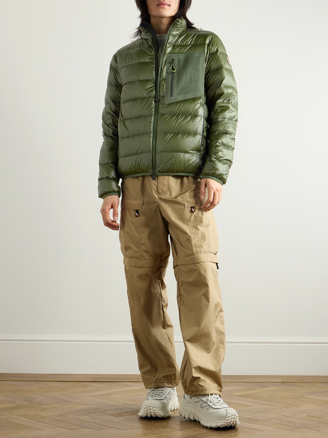Logo-Appliquéd Quilted Padded Mesh-Trimmed Ripstop Down Jacket — 2