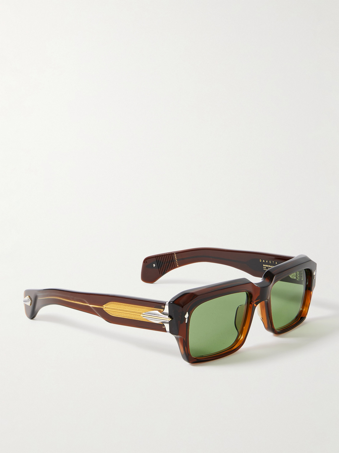 JACQUES MARIE MAGE LAST FRONTIER VI DAKOTA D-FRAME ACETATE, SILVER- AND GOLD-TONE SUNGLASSES