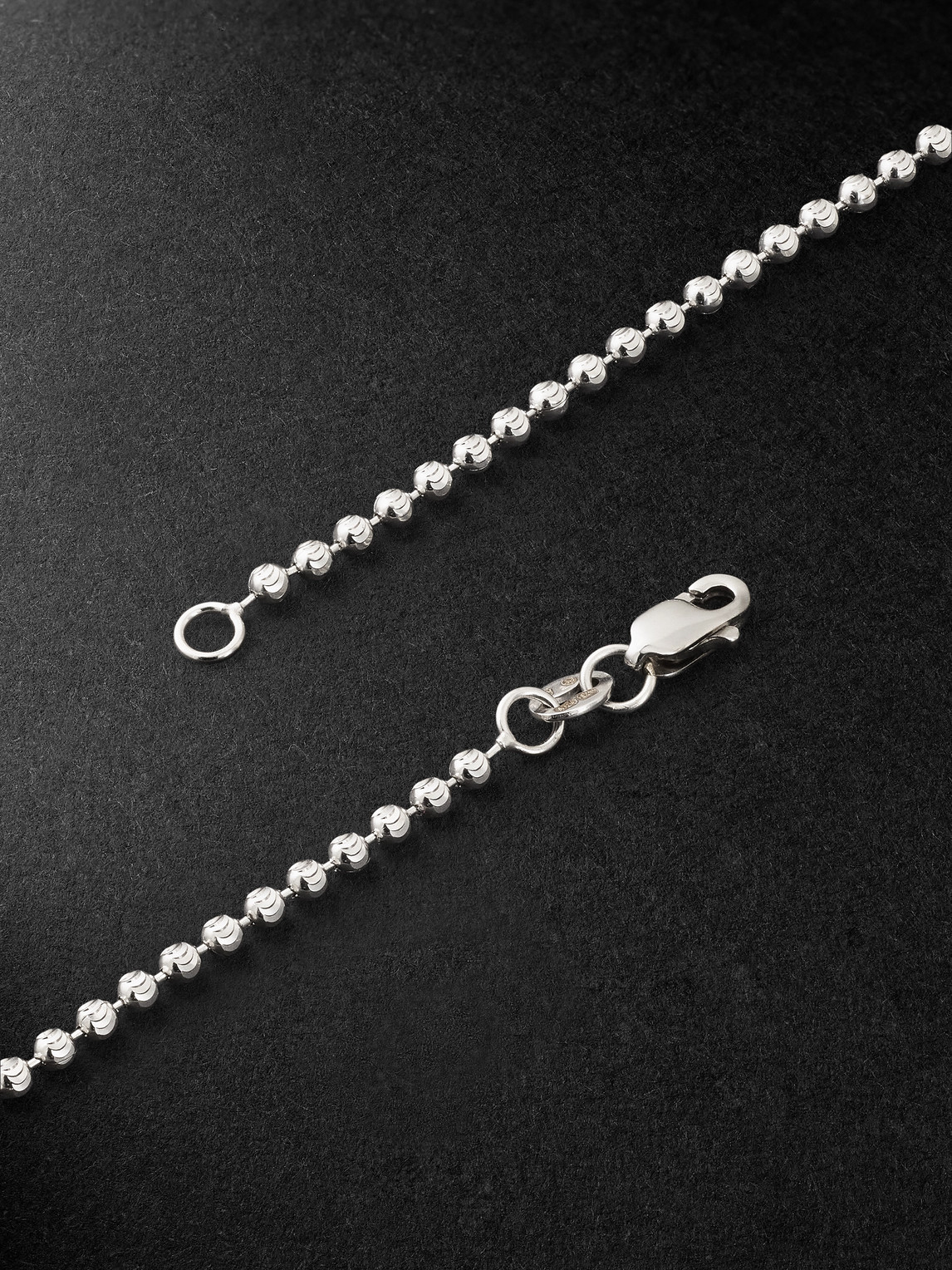 Greg Yuna Umlaut 18-karat White Gold Diamond Ball Chain Necklace