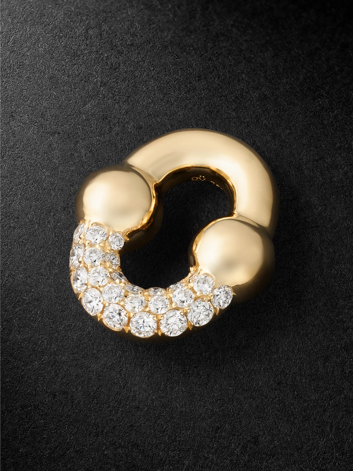 Greg Yuna Umlaut Half 18-karat Gold Diamond Pendant