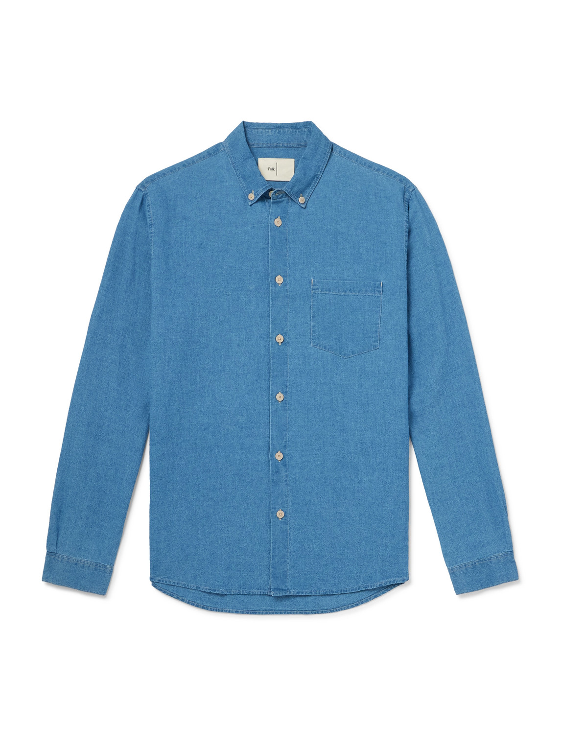Anniversary Button-Down Collar Linen and Cotton-Blend Chambray Shirt