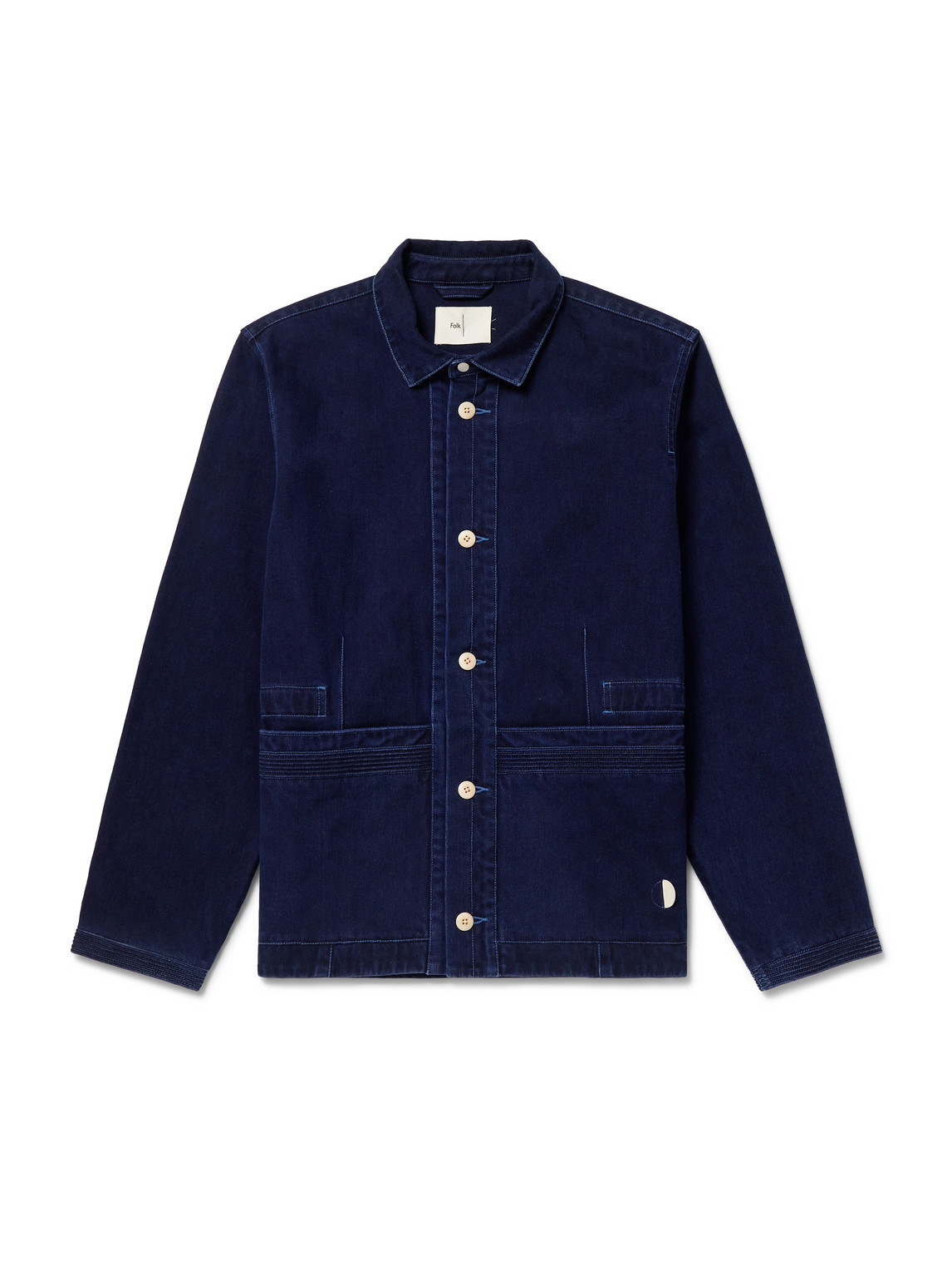 Folk Anniversary Cotton Jacket In Blue