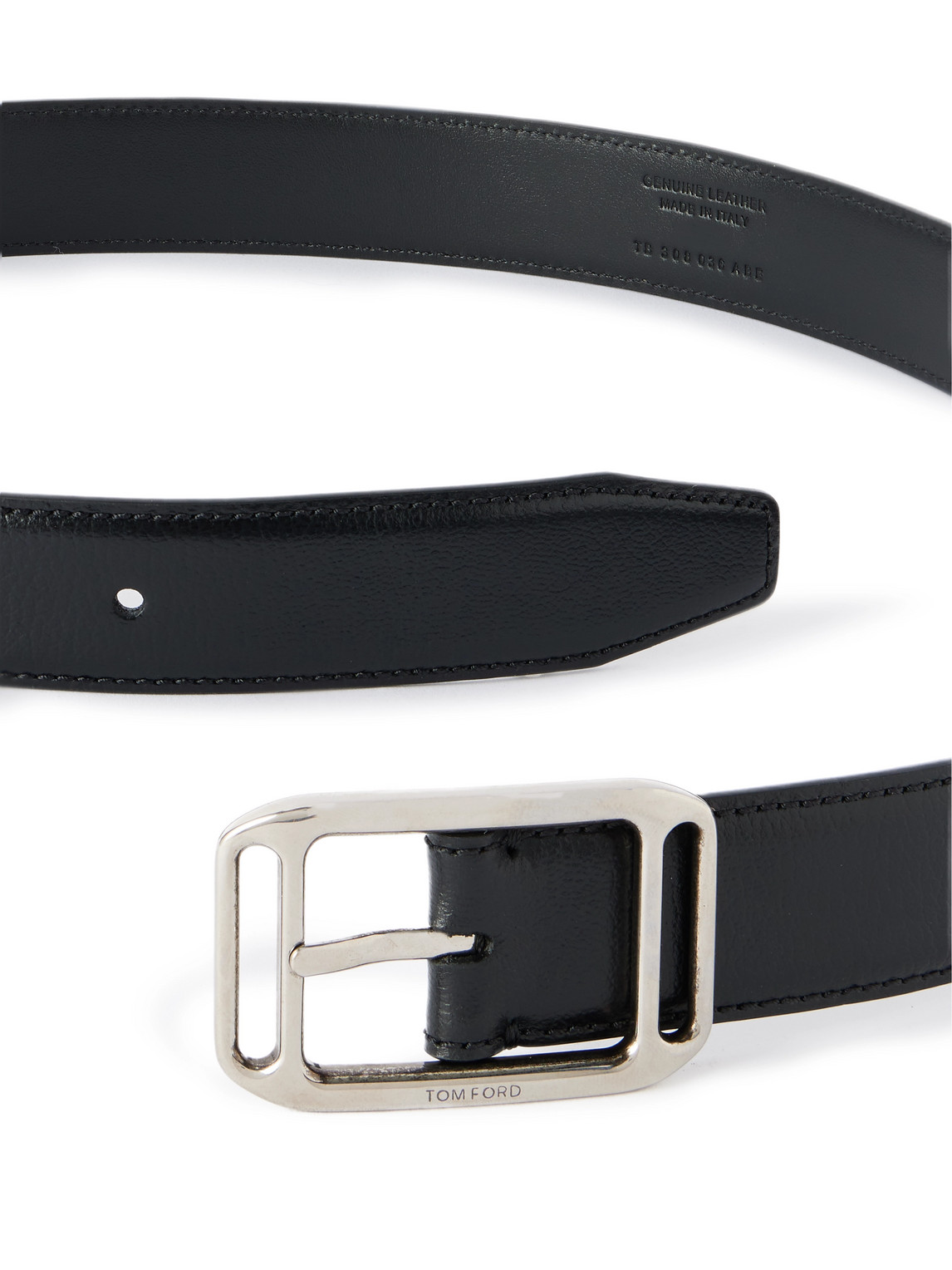 Tom Ford Stadium 3.8cm Leather Belt In Black