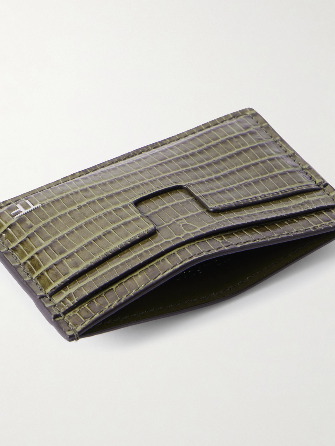 Tom Ford Croc-effect Leather Cardholder