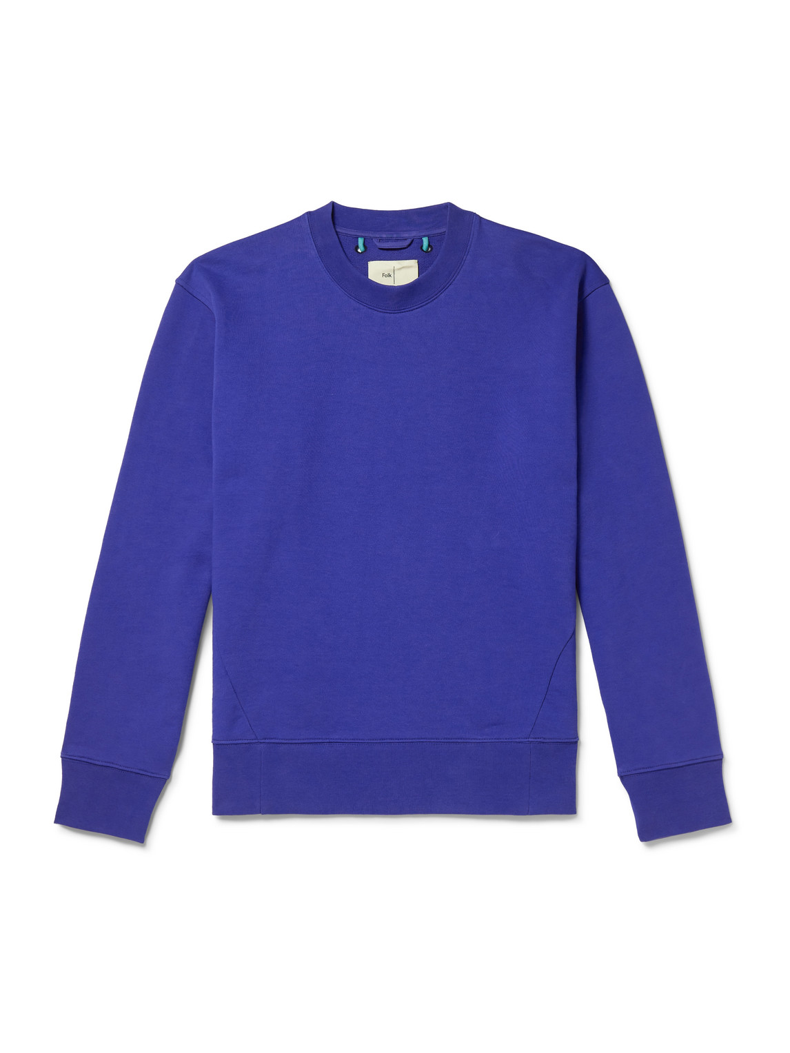 Folk Anniversary Organic Cotton-jersey Sweatshirt In Blue