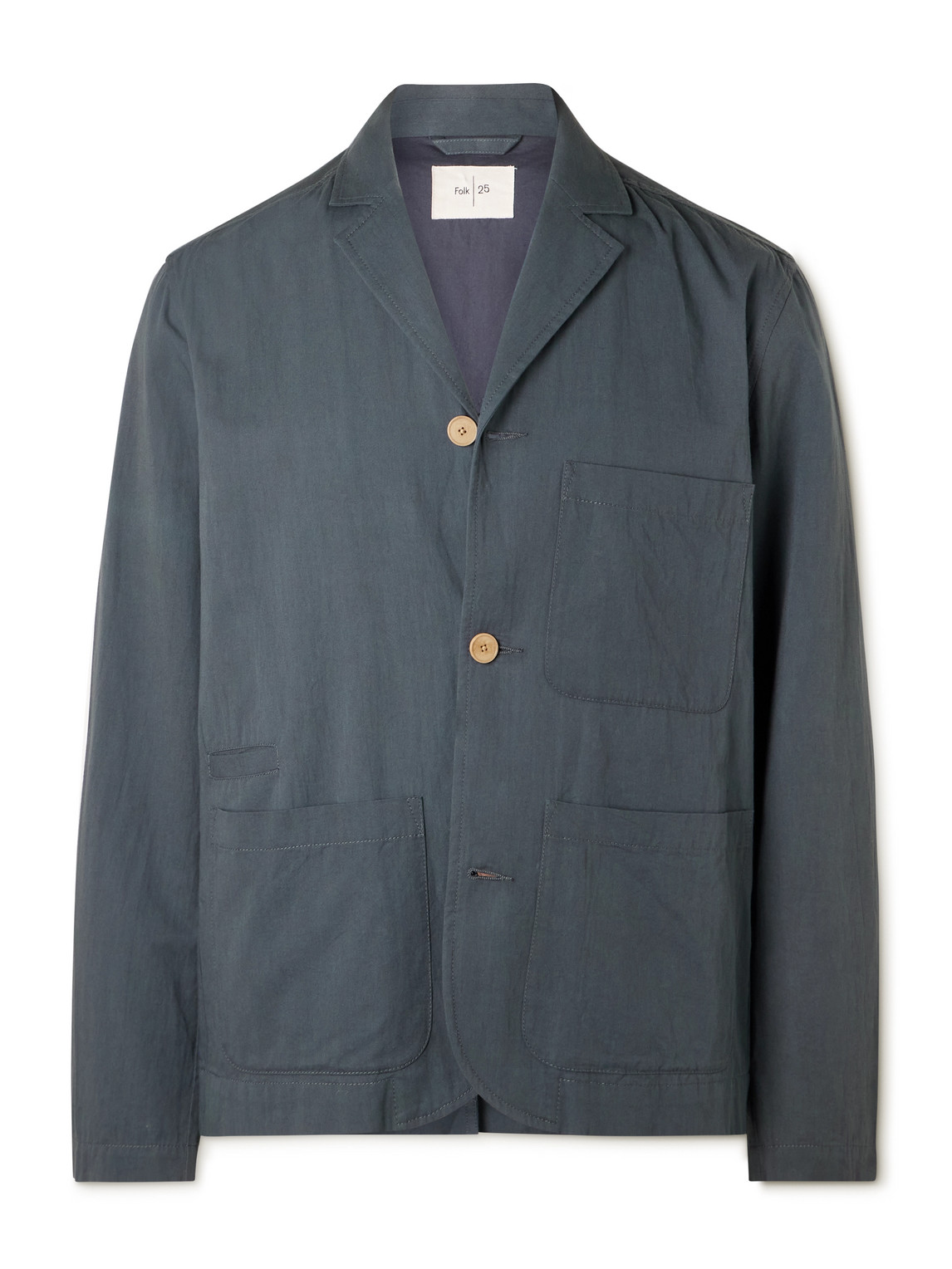 Folk Unstructured Cotton-twill Blazer In Gray