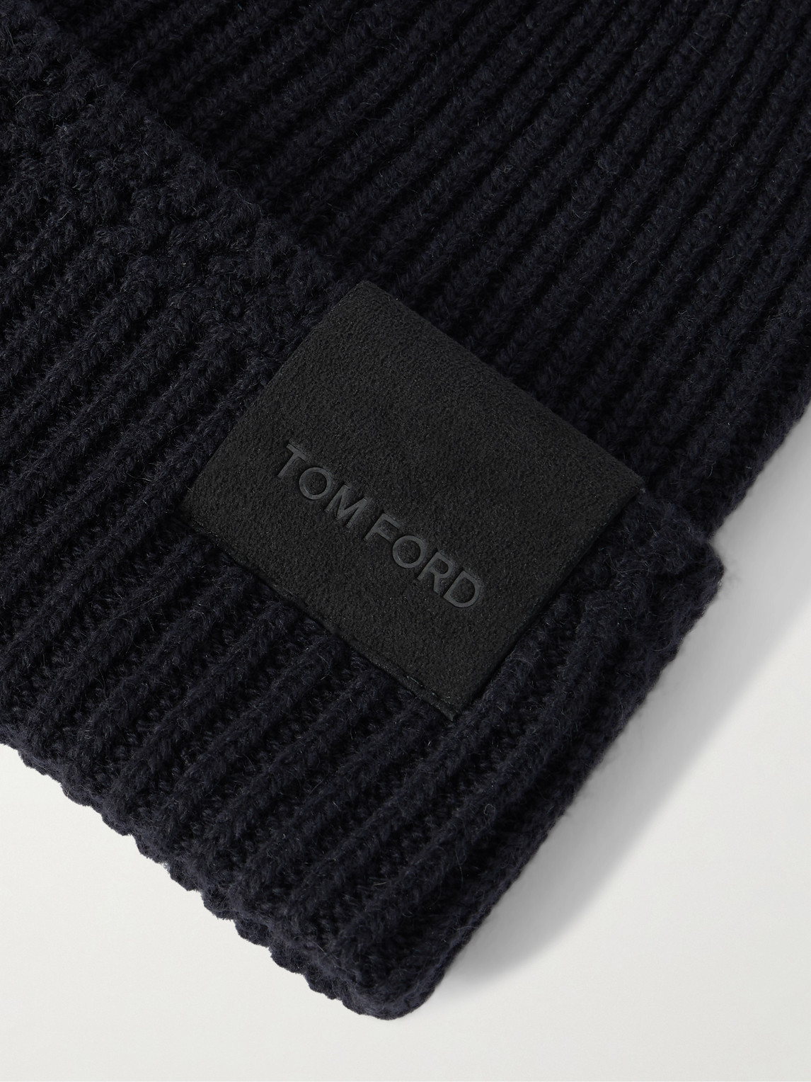 Tom Ford Logo-appliquéd Ribbed Cashmere Beanie