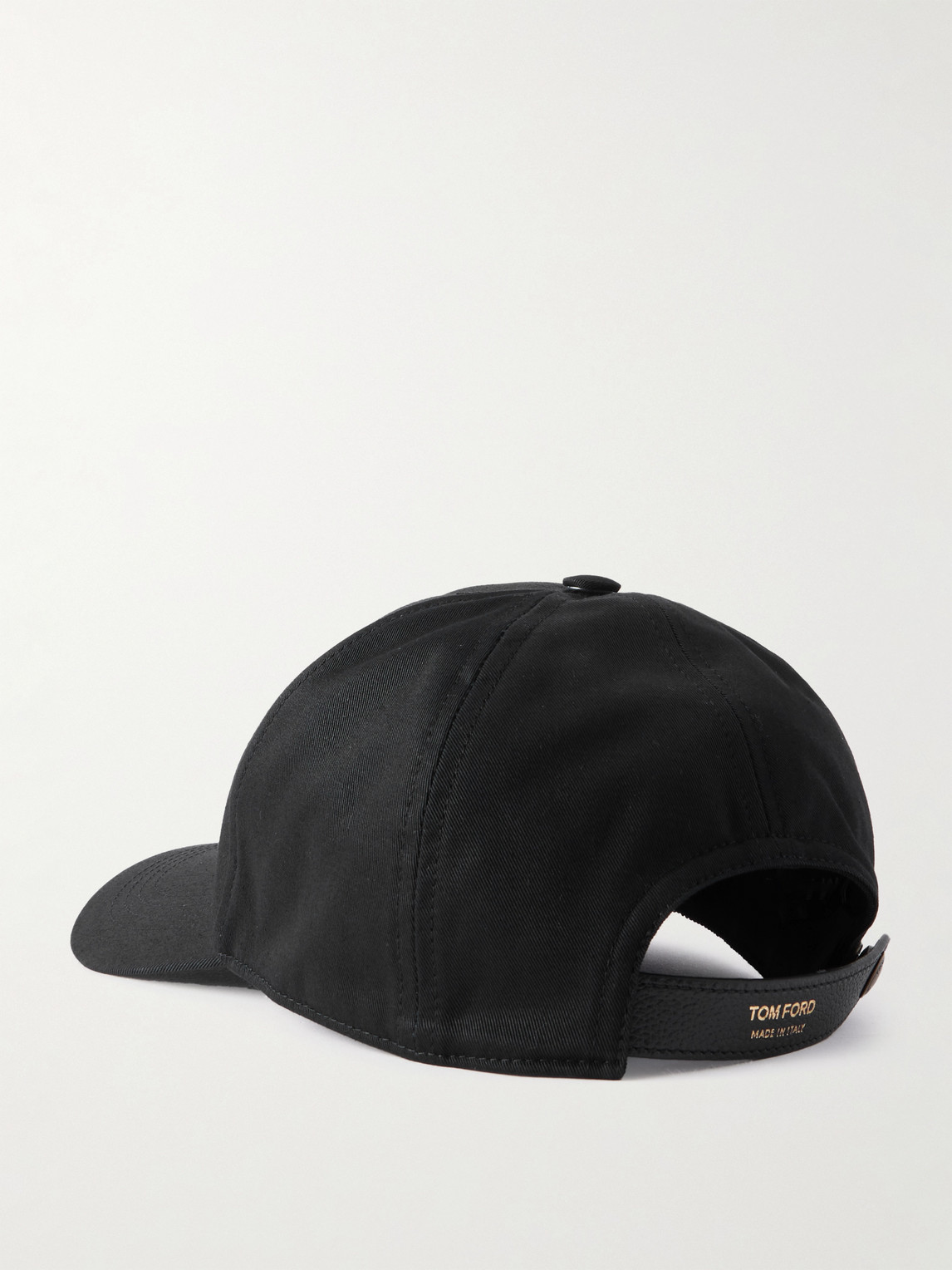 Tom Ford Logo-embroidered Leather-trimmed Cotton-twill Baseball Cap