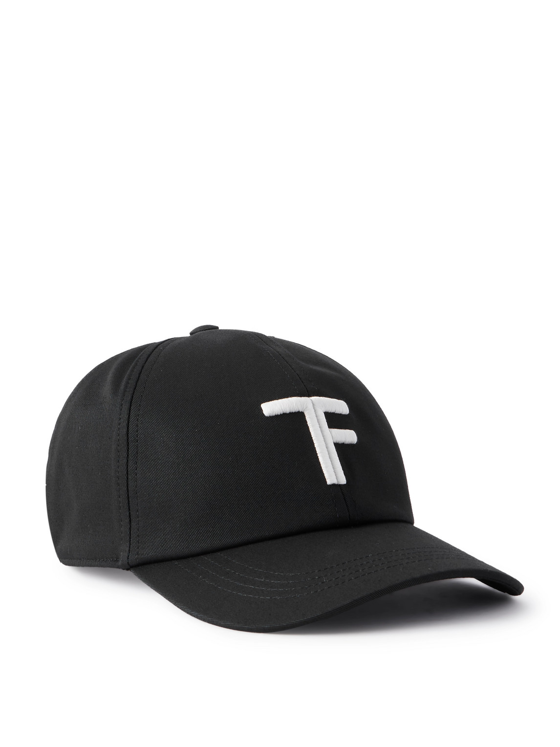 Tom Ford Logo-embroidered Leather-trimmed Cotton-twill Baseball Cap