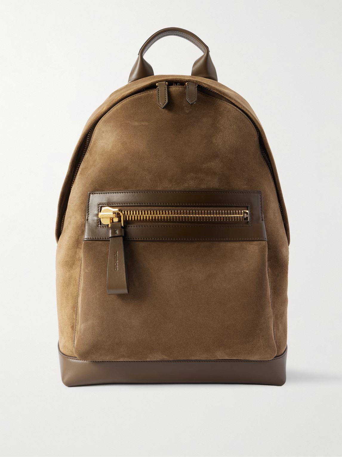 Tom Ford Buckley Leather-trimmed Suede Backpack In Brown