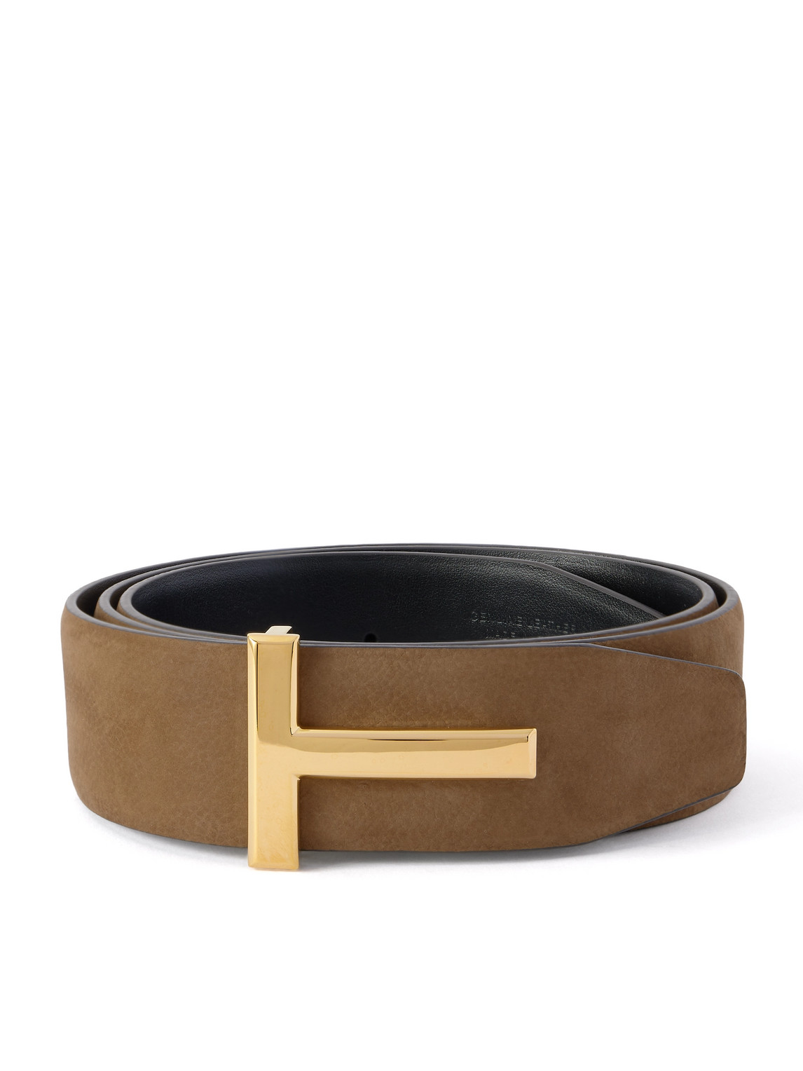 Tom Ford 4cm Reversible Nubuck And Leather Belt In Brown